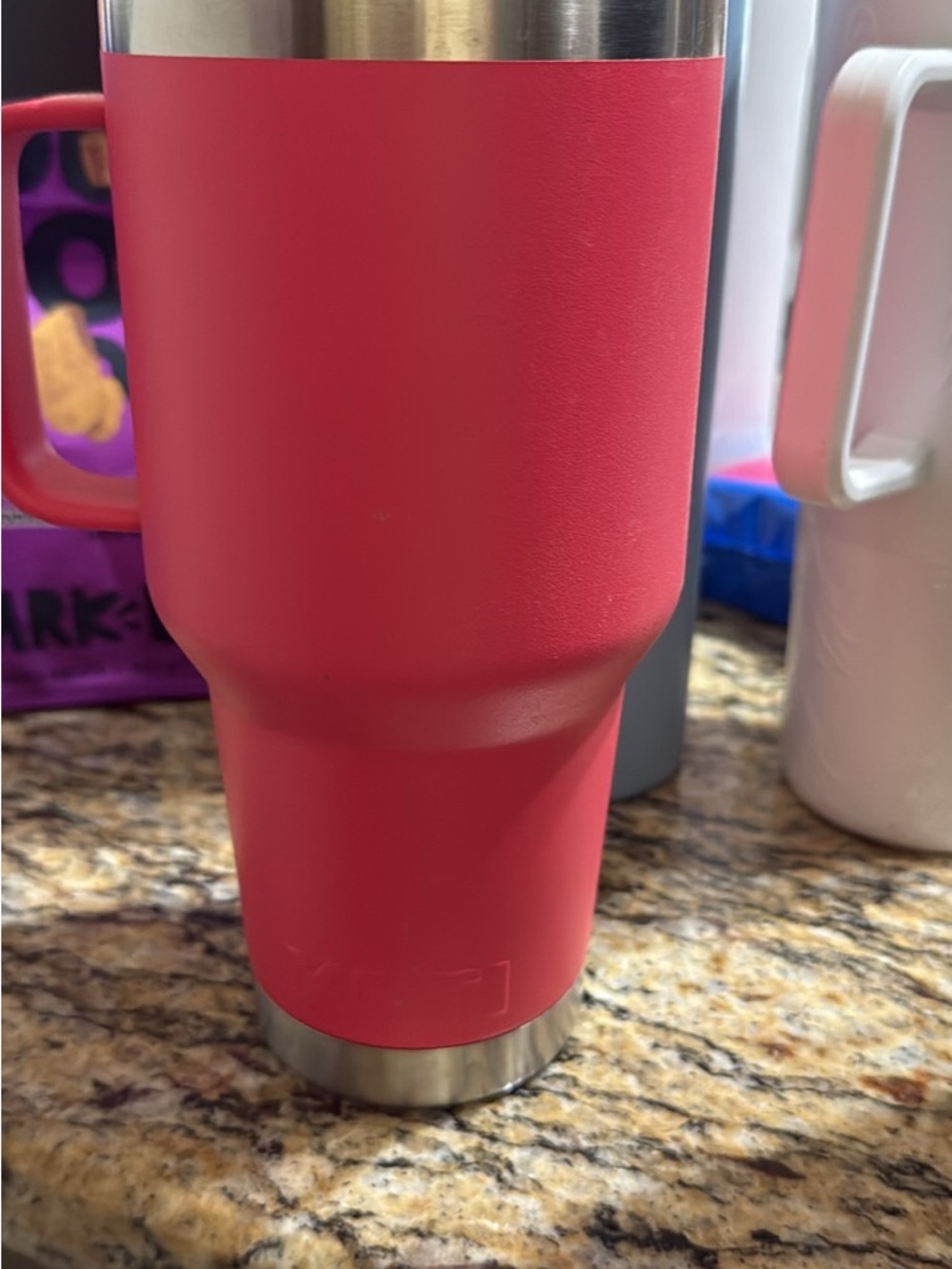 Insulated Travel Tumblers lot of 2- Pink and Royal Blue Steel Yeti Tumblers.